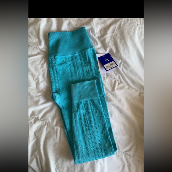 JOYLAB Textured Bright Blue Leggings NWT SIZE 7/8L - Picture 2 of 7